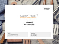 Kokkiman.com Digitaalinen Lahjakortti (arvo 100 eur)