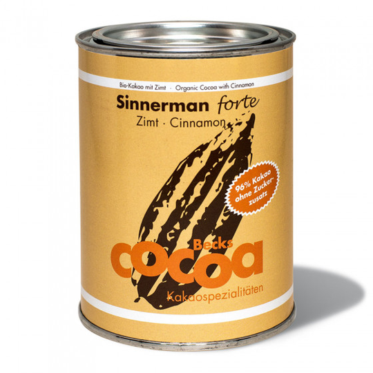 Luomukaakao Becks Cacao "Sinnerman forte" kanelilla, 250 g