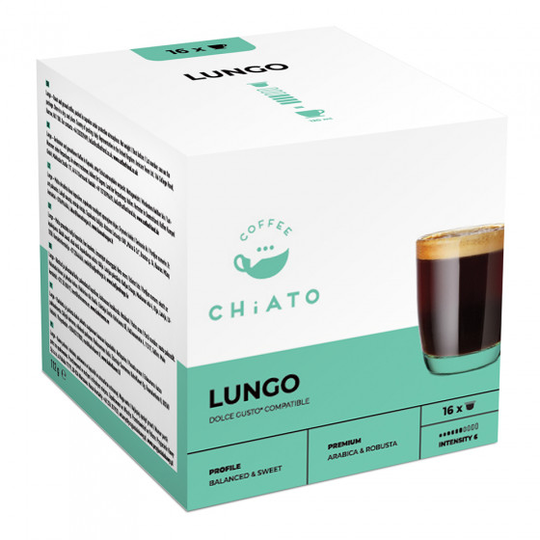 NESCAFÉ® Dolce Gusto® koneisiin sopivat kahvikapselit CHiATO "Lungo", 16 kpl.