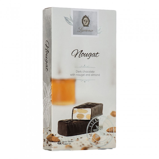 Tumma suklaa nugatilla ja manteleilla Laurence "Classy White Nougat", 4 x 32,5 g
