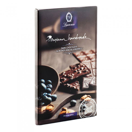 Tumma suklaa manteleilla ja mustikoilla "Laurence", 80 g