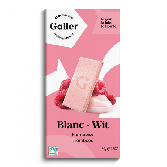 Suklaalevy Galler "White Raspberry", 80 g