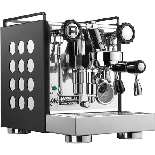 Rocket Appartamento -espressokone musta, valkoinen