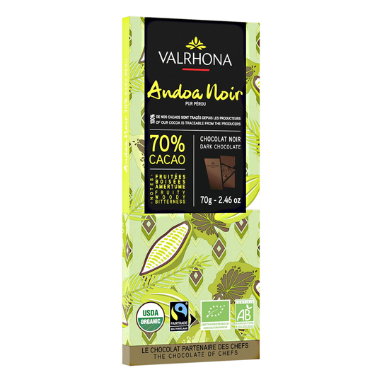 Valrhona Andoa 70% suklaalevy, 70 g