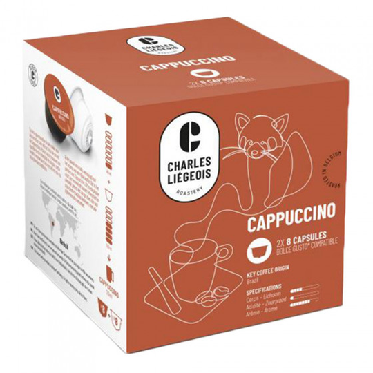 NESCAFÉ® Dolce Gusto® koneisiin sopivat kahvikapselit Charles Liégeois "Cappuccino", 8+8 kpl.