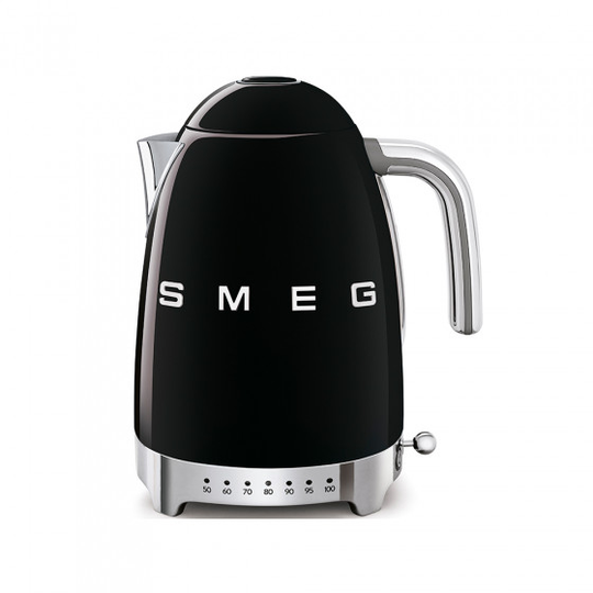 Sähköinen vedenkeitin säädettävällä lämpötilalla Smeg "50's Style Black KLF04BLEU"