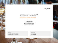 Kokkiman.com Digitaalinen Lahjakortti (arvo 50 eur)