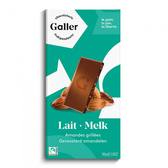 Suklaalevy Galler "Milk Almonds", 80 g